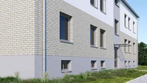 Bauelemente mit Sto-Systemen können verputzt oder in Klinker- beziehungsweise Holzoptik gestaltet werden.