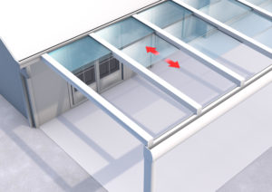 Grafik: Vitello-Flex-Schiebefenster im TS Aluminium Terrassendach