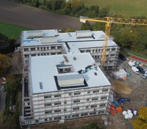 Luftaufnahme vom Baustellenfortschritt am 10. Oktober 2025.