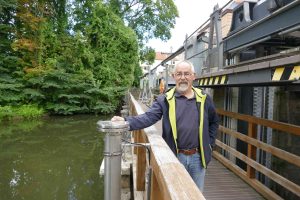 Wasser-Fachmann Claus Wilske am Petriwehr. Der Experte hält hier zum „Tag des offenen Denkmals“ am 13. September einen kostenfreien Vortrag. | 27.07.2026 BS Petriwehr - Claus Wilske Foto: Karsten Mentasti