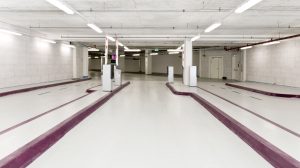 Bei einer attraktiven Parkraumgestaltung fällt kaum auf, dass auch die Decke sauber ausgeführt is.