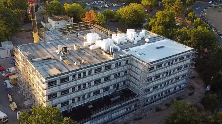 Luftaufnahme vom Baustellenfortschritt am 26. August 2025.